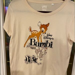 Disney Uniqlo Bambi T-Shirt Size Medium Tan